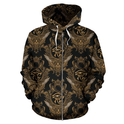 Eye of Horus Mandala Style Zip Up Hoodie