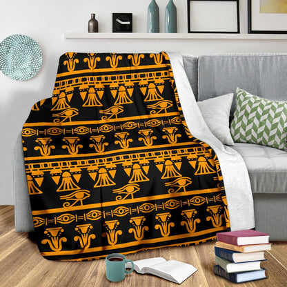 Eye Of Horus Tribal Egypt Pattern Fleece Blanket
