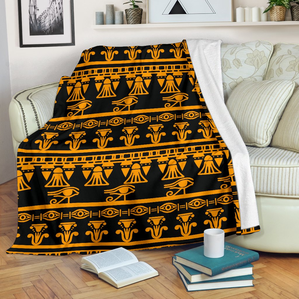 Eye Of Horus Tribal Egypt Pattern Fleece Blanket
