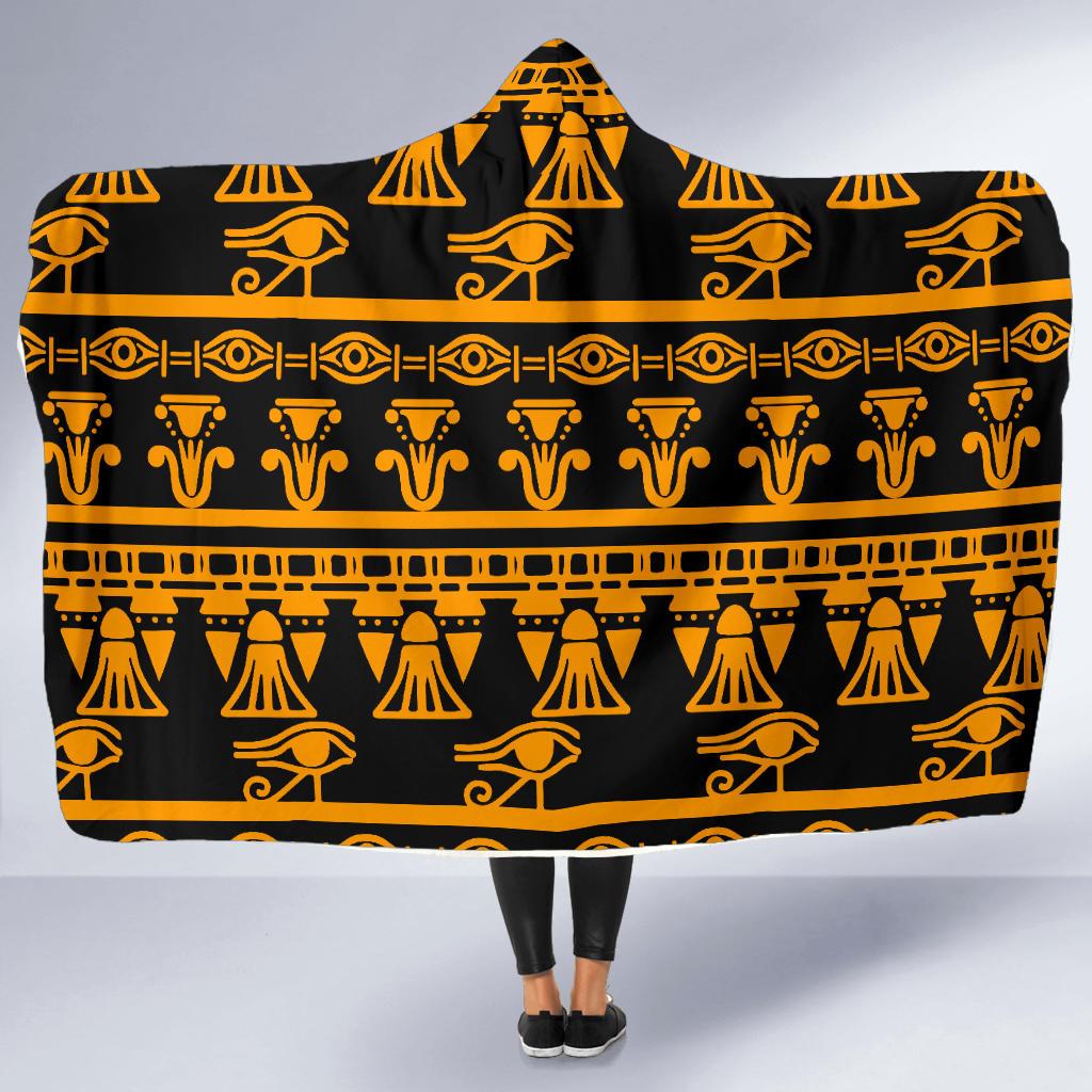 Eye of Horus Tribal Egypt Pattern Hooded Blanket-JTAMIGO.COM