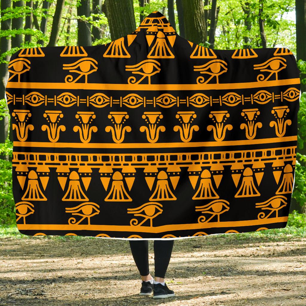 Eye of Horus Tribal Egypt Pattern Hooded Blanket-JTAMIGO.COM