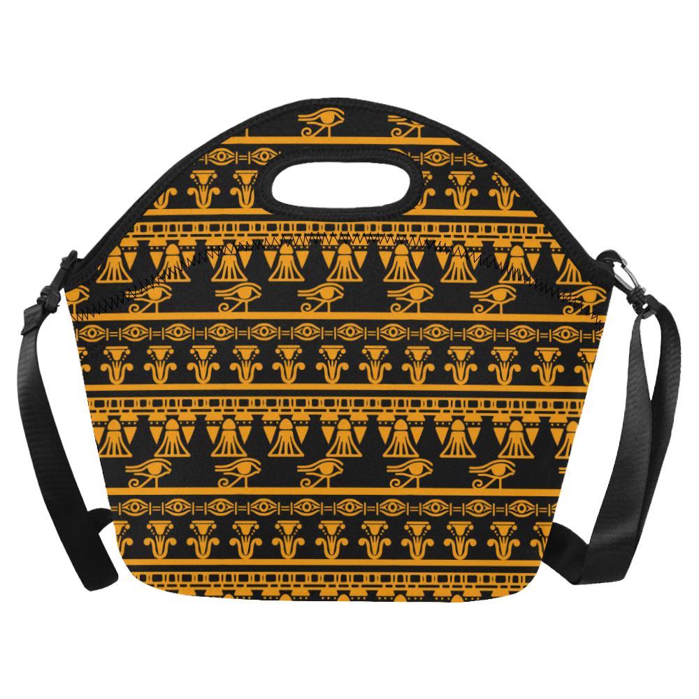 Eye of Horus Tribal Egypt Pattern Neoprene Lunch Bag (Model 1669)(Large)-JTAMIGO.COM
