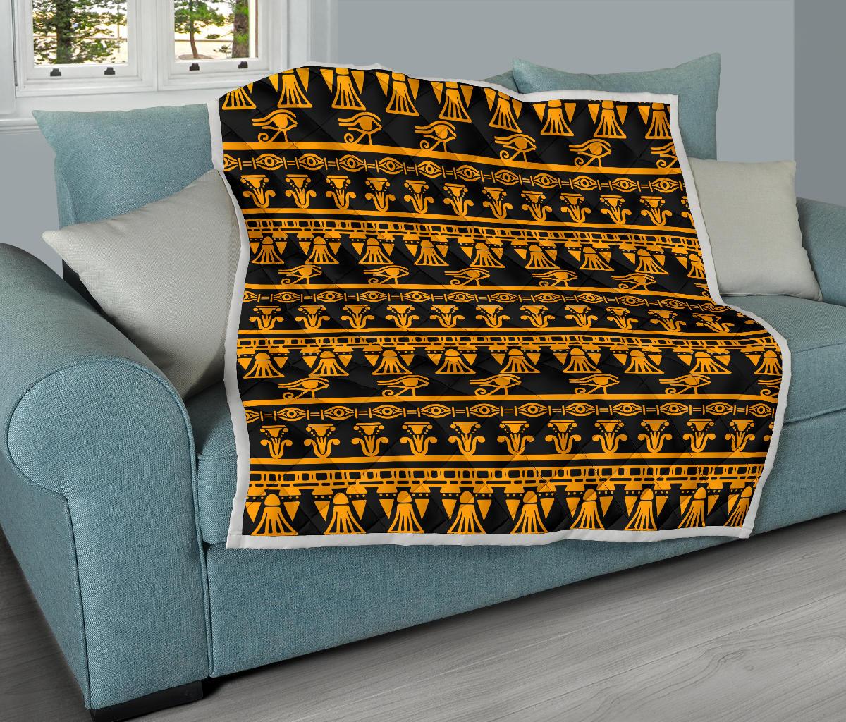 Eye of Horus Tribal Egypt Pattern Premium Quilt-JTAMIGO.COM