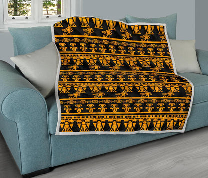 Eye of Horus Tribal Egypt Pattern Premium Quilt-JTAMIGO.COM