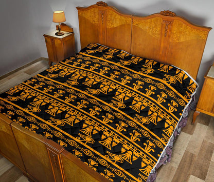 Eye of Horus Tribal Egypt Pattern Premium Quilt-JTAMIGO.COM