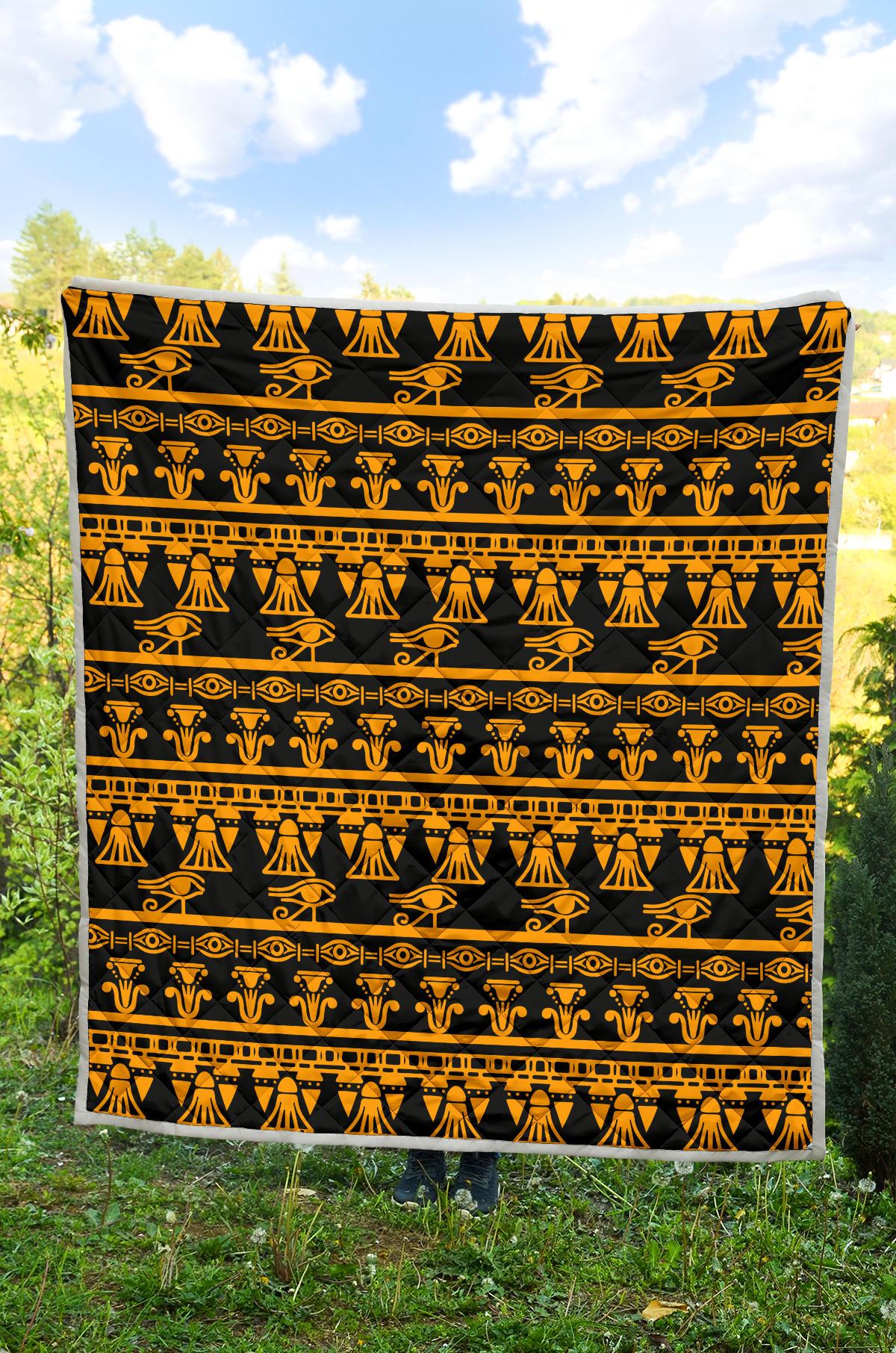 Eye of Horus Tribal Egypt Pattern Premium Quilt-JTAMIGO.COM