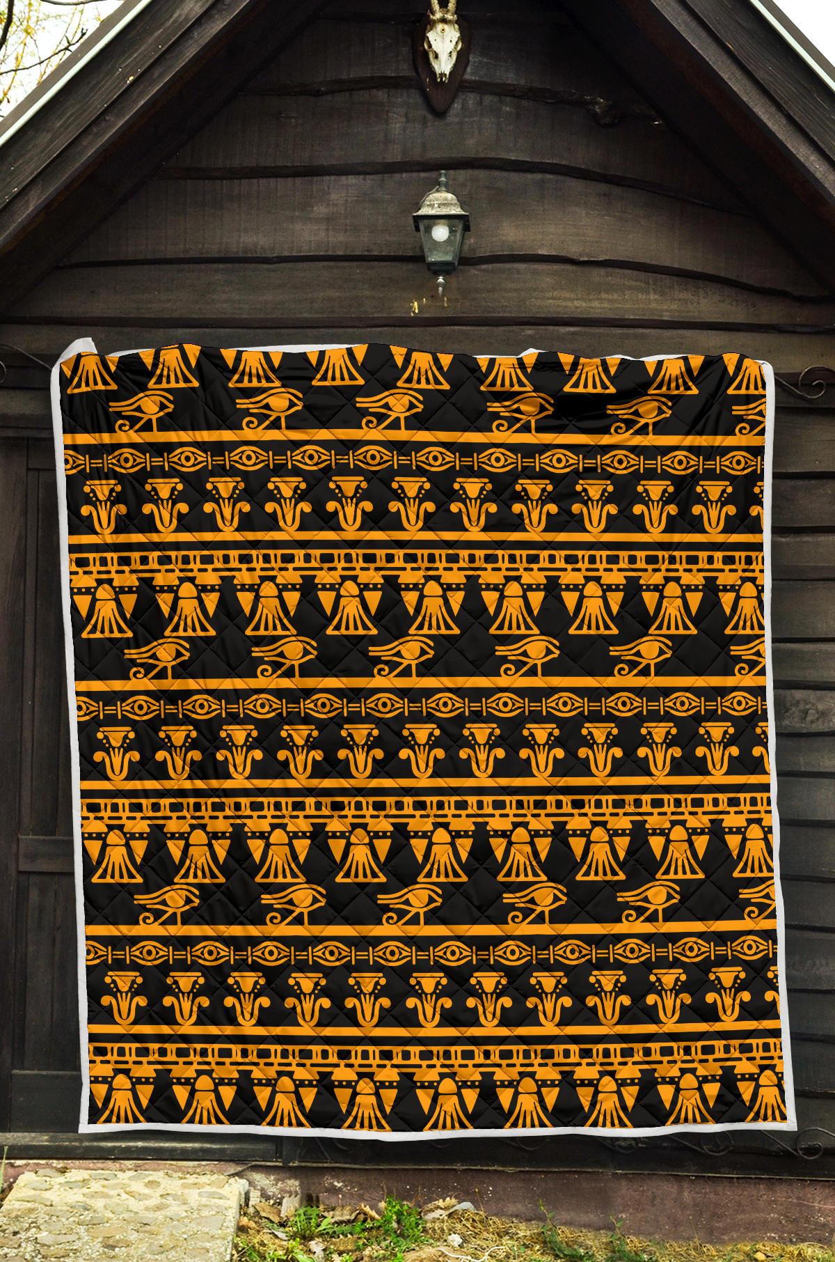 Eye of Horus Tribal Egypt Pattern Premium Quilt-JTAMIGO.COM