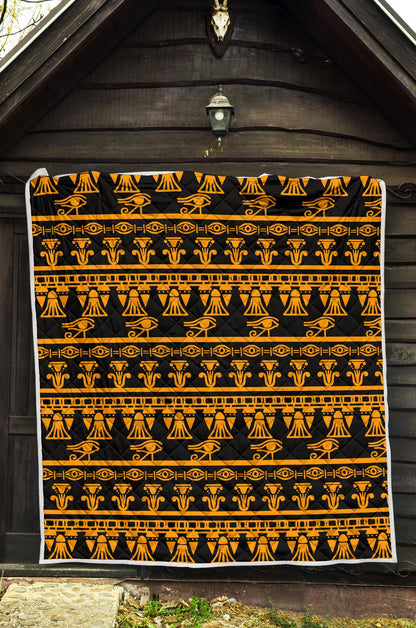 Eye of Horus Tribal Egypt Pattern Premium Quilt-JTAMIGO.COM