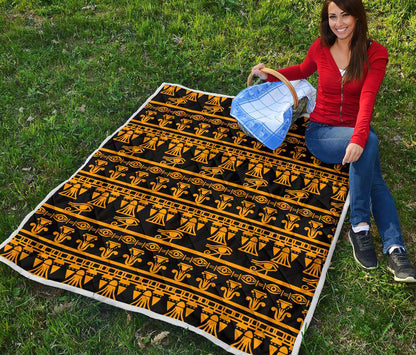 Eye of Horus Tribal Egypt Pattern Premium Quilt-JTAMIGO.COM
