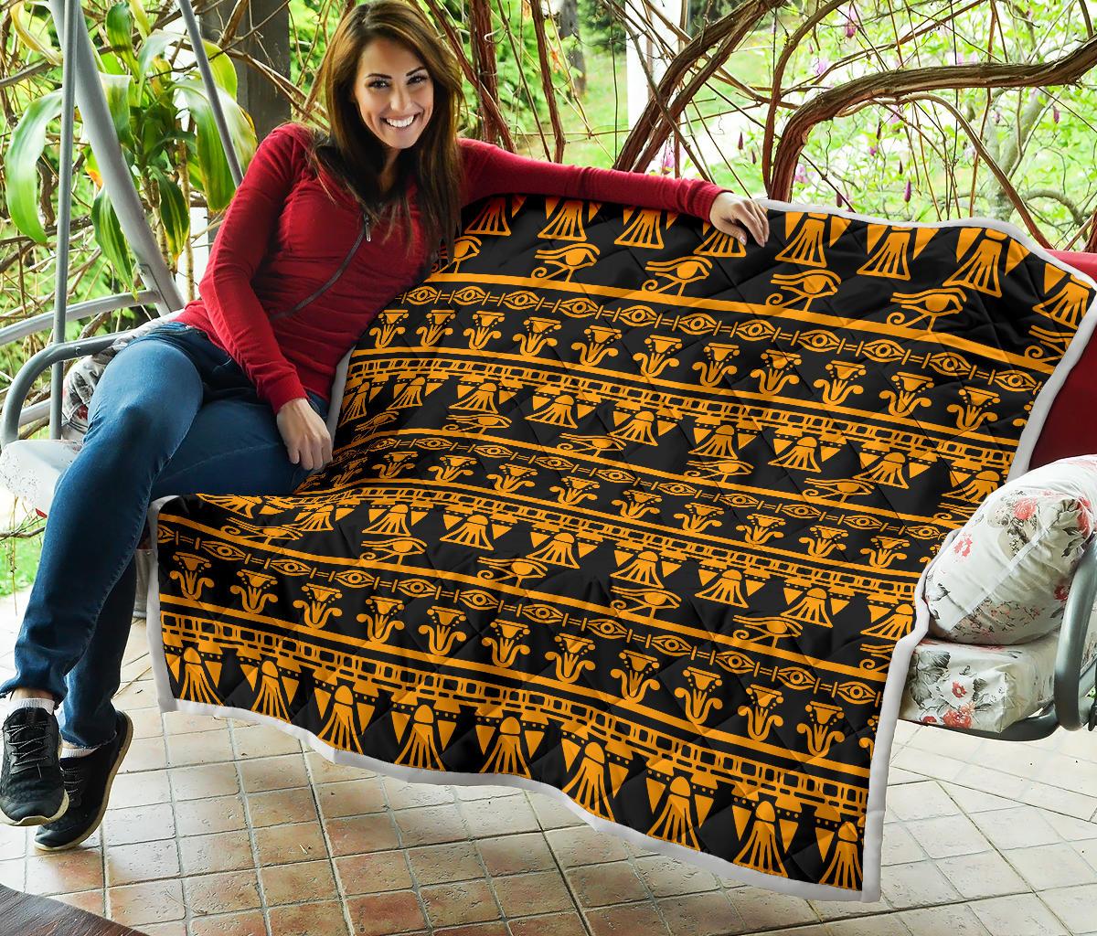 Eye of Horus Tribal Egypt Pattern Premium Quilt-JTAMIGO.COM