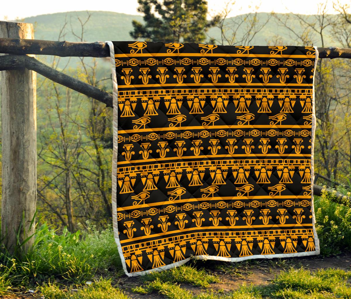 Eye of Horus Tribal Egypt Pattern Premium Quilt-JTAMIGO.COM