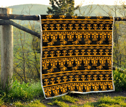 Eye of Horus Tribal Egypt Pattern Premium Quilt-JTAMIGO.COM
