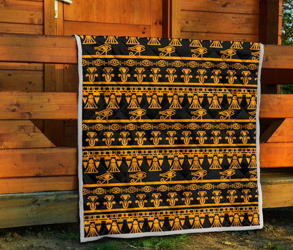Eye of Horus Tribal Egypt Pattern Premium Quilt-JTAMIGO.COM