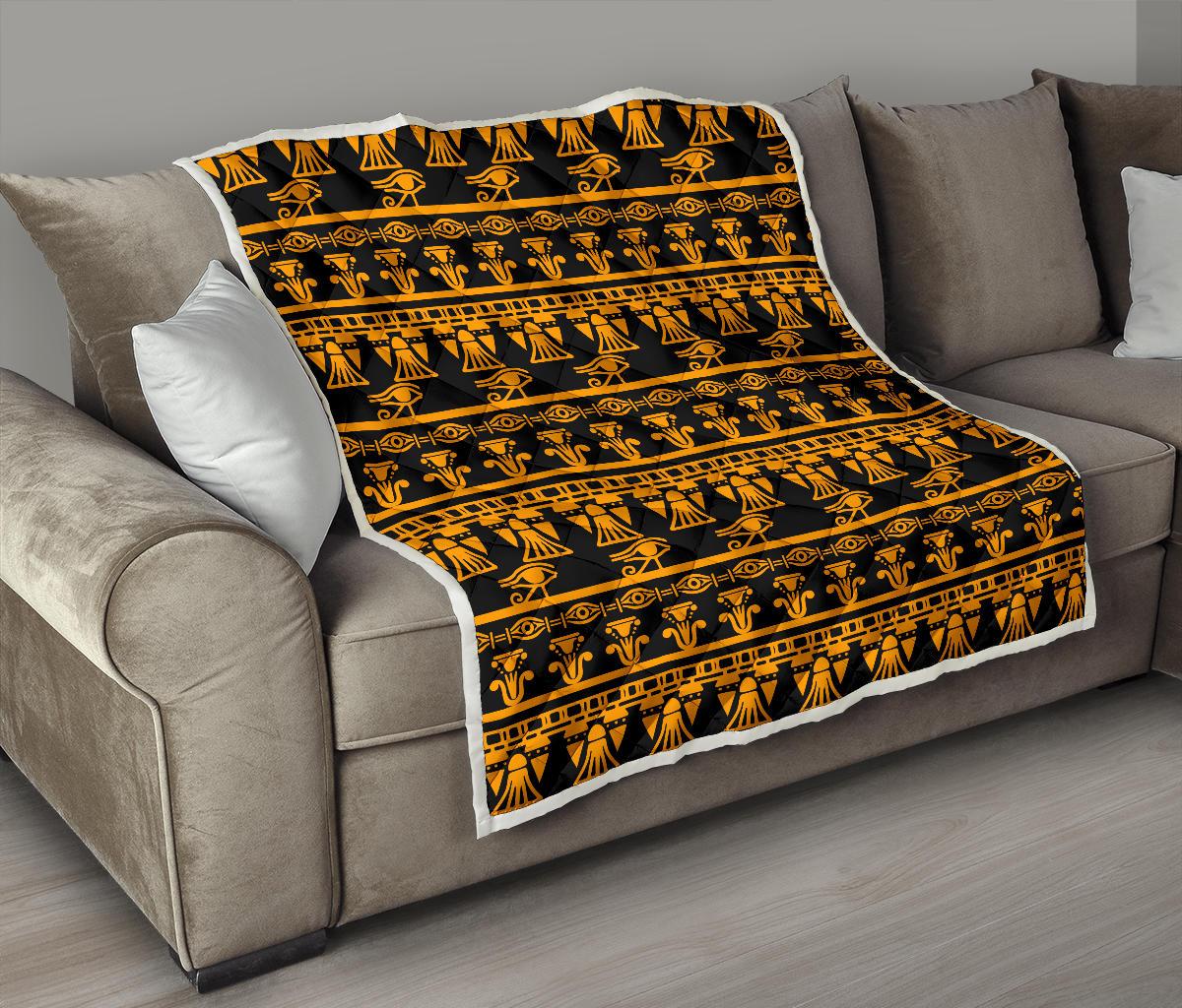 Eye of Horus Tribal Egypt Pattern Premium Quilt-JTAMIGO.COM