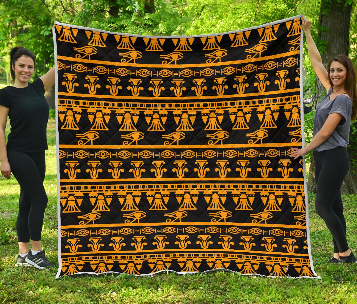 Eye of Horus Tribal Egypt Pattern Premium Quilt-JTAMIGO.COM