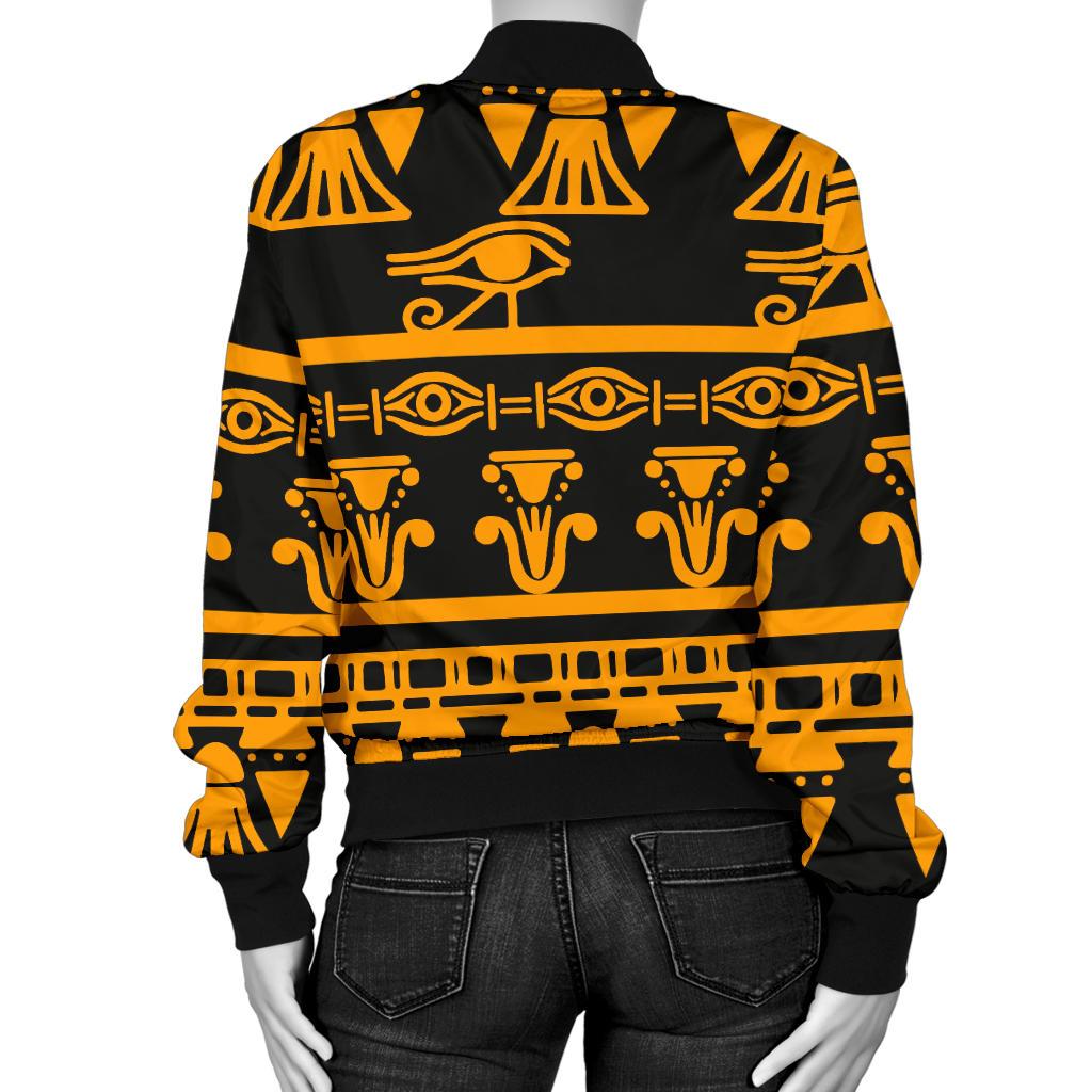 Eye of Horus Tribal Egypt Pattern Women Casual Bomber Jacket