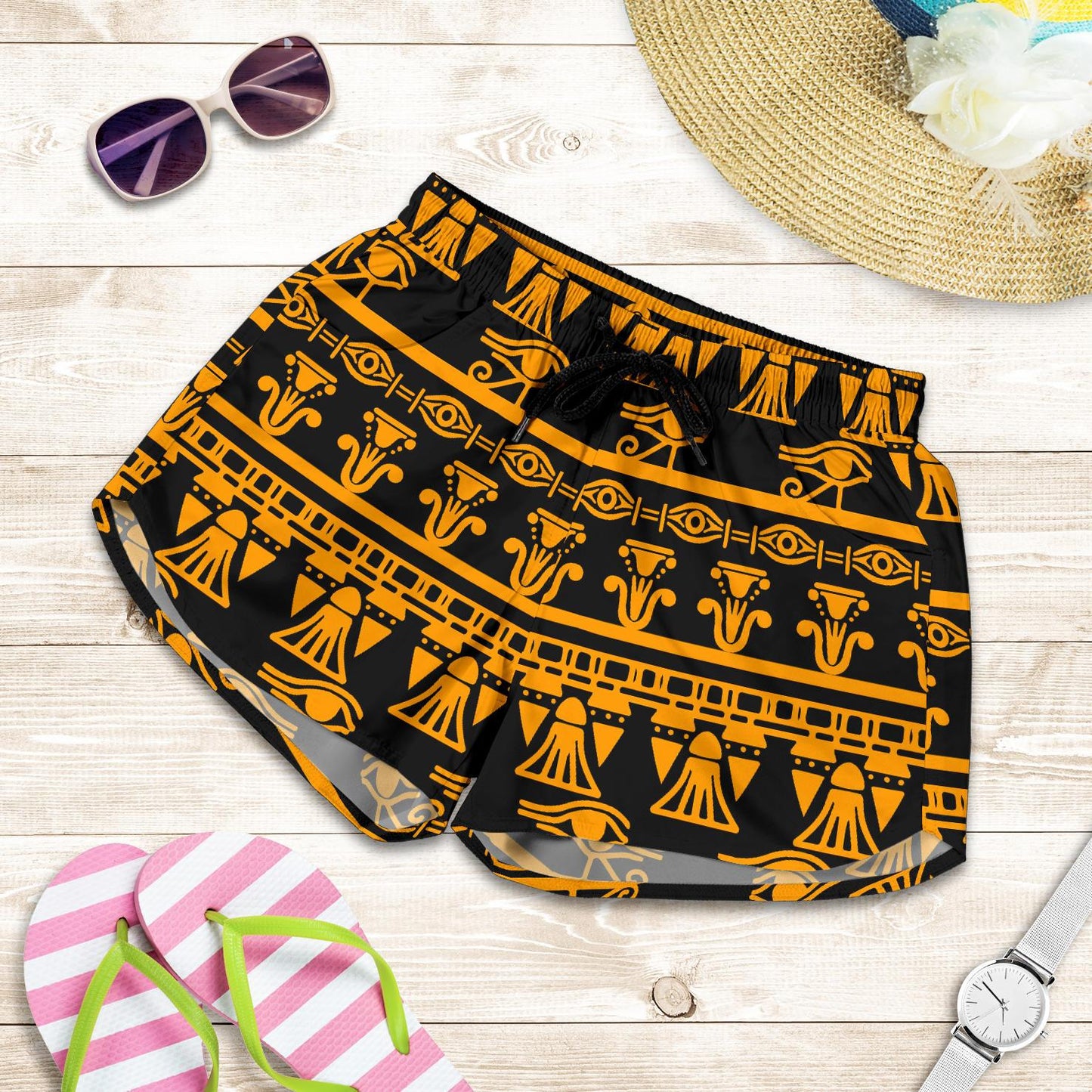 Eye of Horus Tribal Egypt Pattern Women Shorts-JTAMIGO.COM