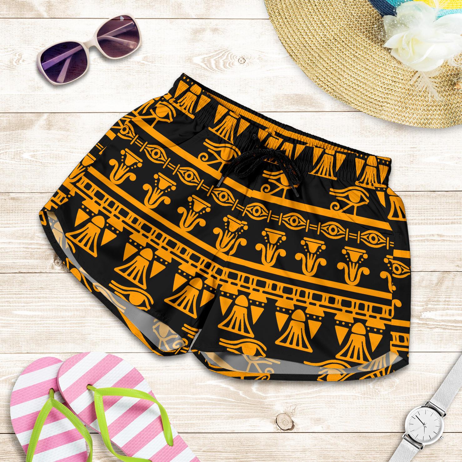 Eye of Horus Tribal Egypt Pattern Women Shorts-JTAMIGO.COM