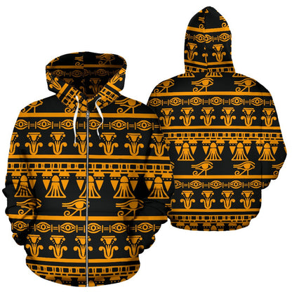 Eye of Horus Tribal Egypt Pattern Zip Up Hoodie