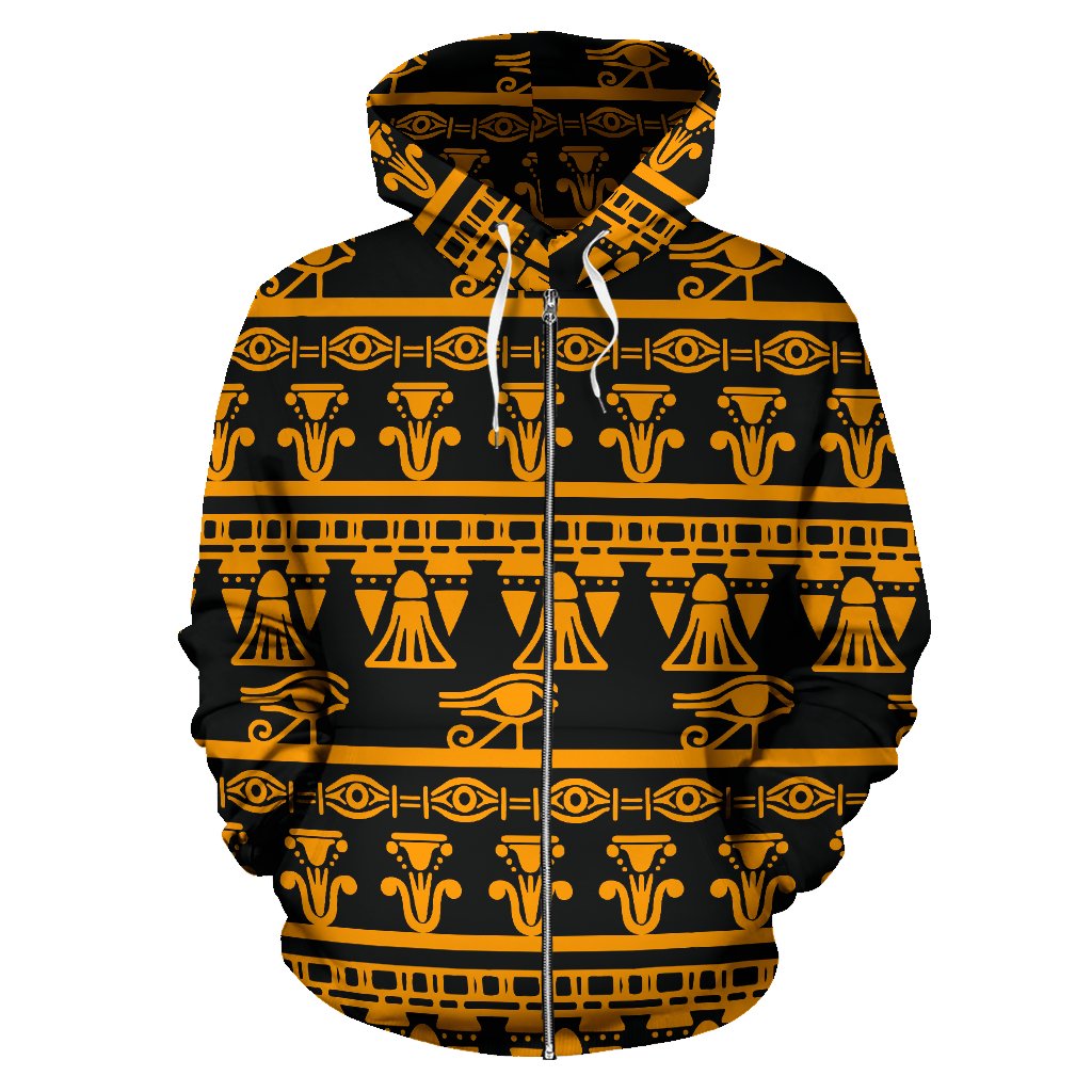 Eye of Horus Tribal Egypt Pattern Zip Up Hoodie