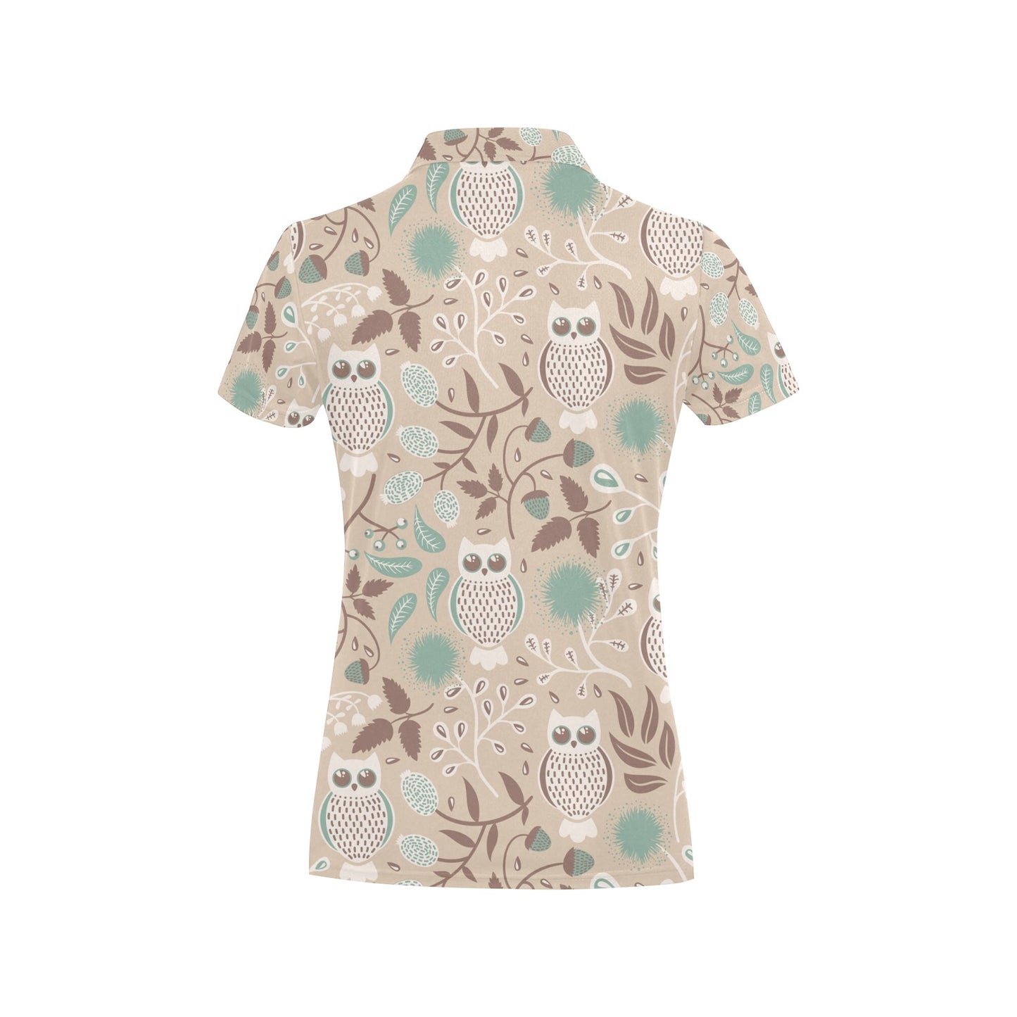 Owl Pattern Print Design A02 Women's Polo Shirt