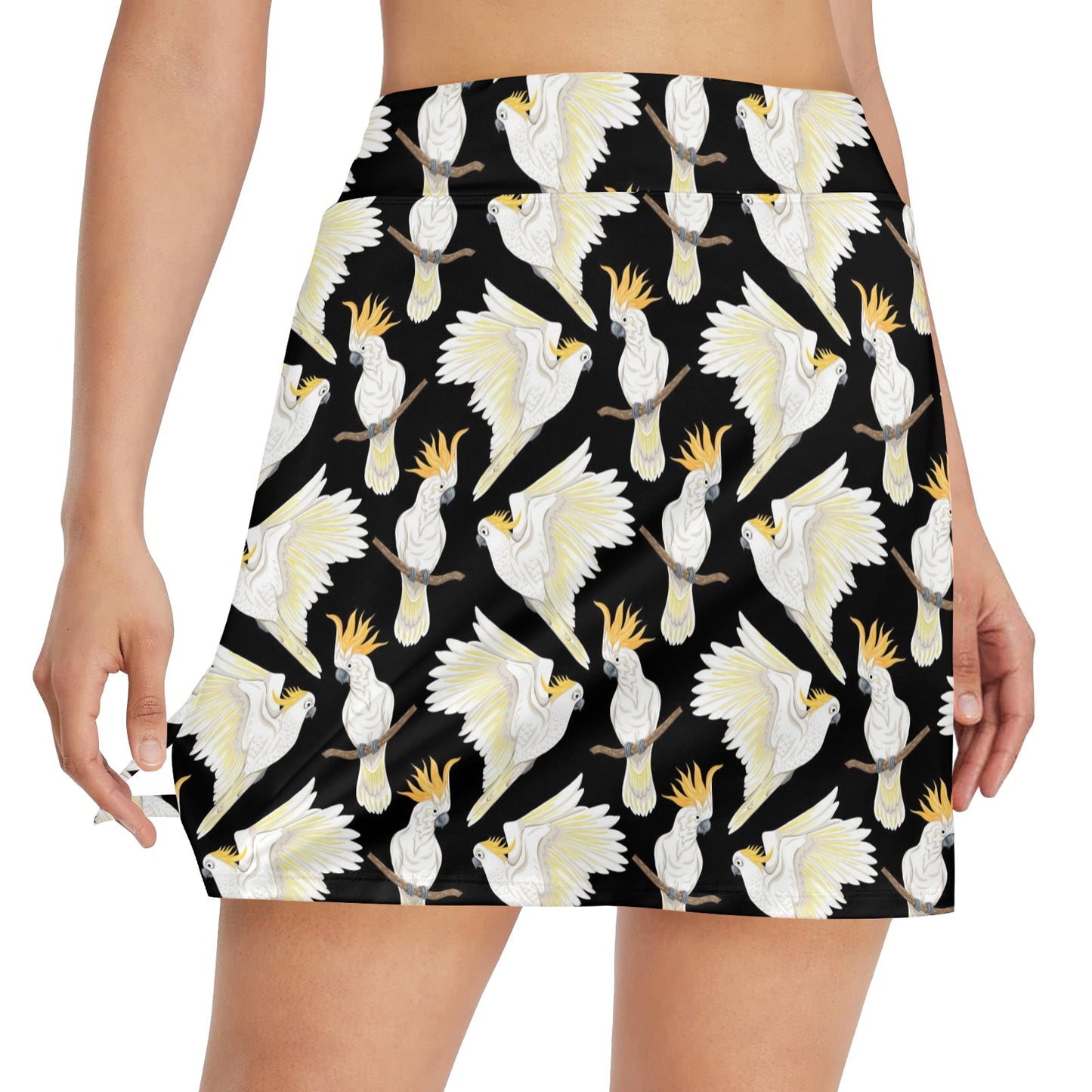 Cockatoo Print Design LKS402 17" Golf & Pickleball Skort with Pockets