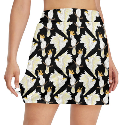 Cockatoo Print Design LKS402 17" Golf & Pickleball Skort with Pockets