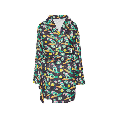 Surfboard T Rex Print Design LKS301 Women's Fleece Robe