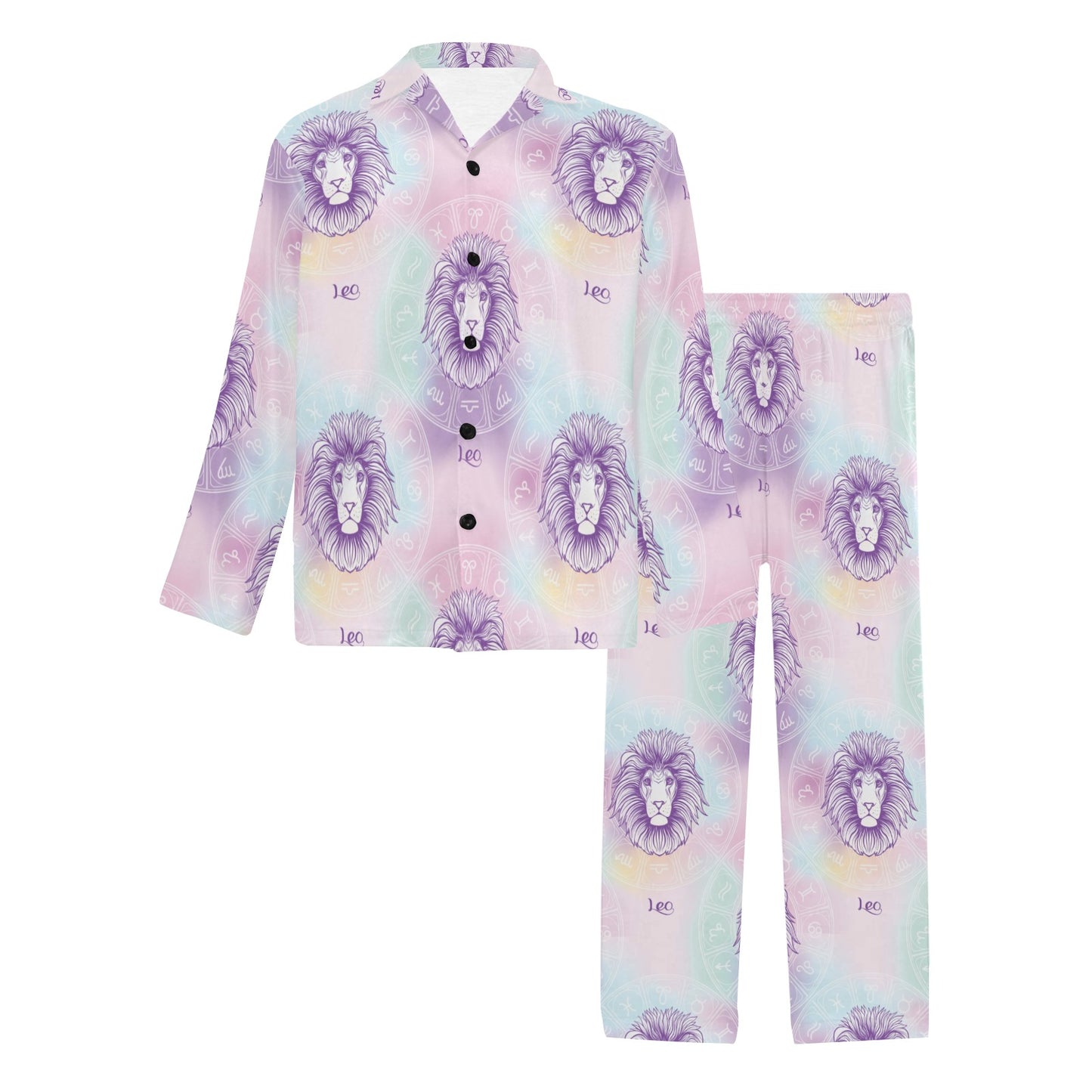 Leo Pattern Print Design 03 Men's Long Pajama Set