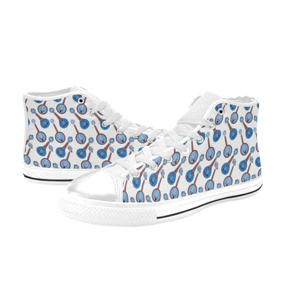 Banjo Print Design LKS401 Men's High Top Canvas Shoes