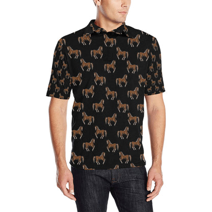 Horse Print Design LKS3010 Men Polo Shirt