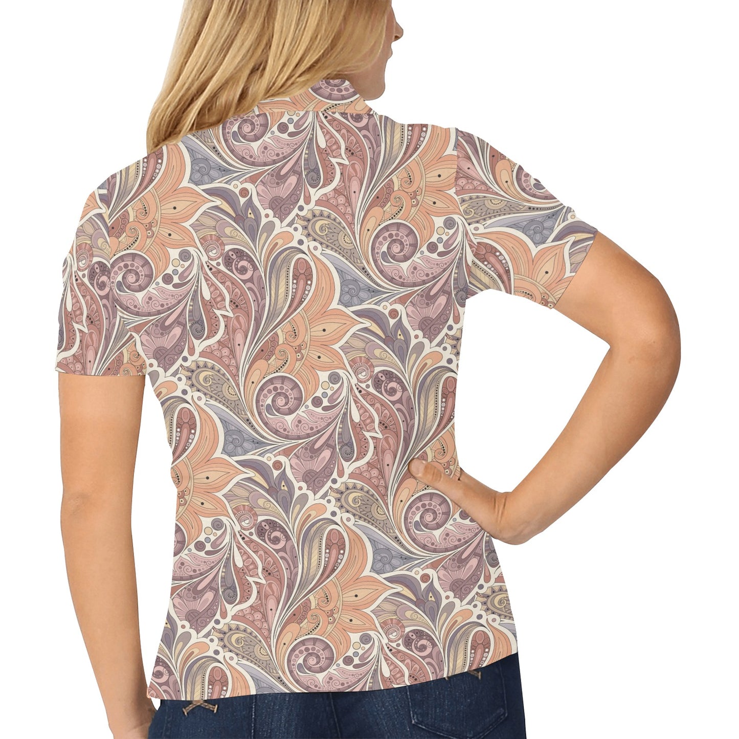 Boho Pattern Print Design 03 Women's Polo Shirt