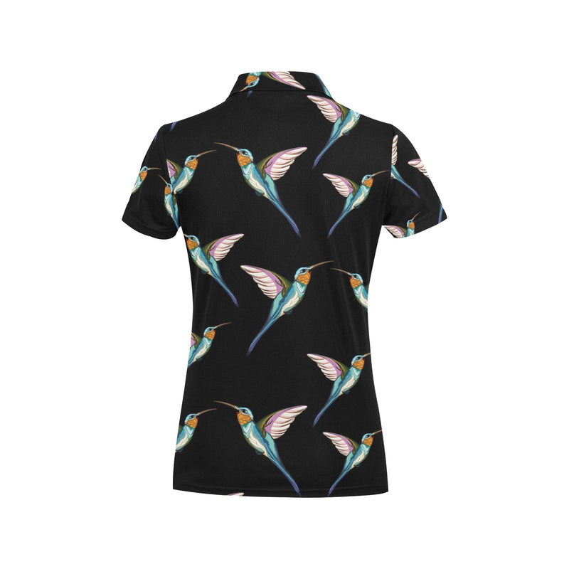 Hummingbird Pattern Print Design 06 Women's Polo Shirt