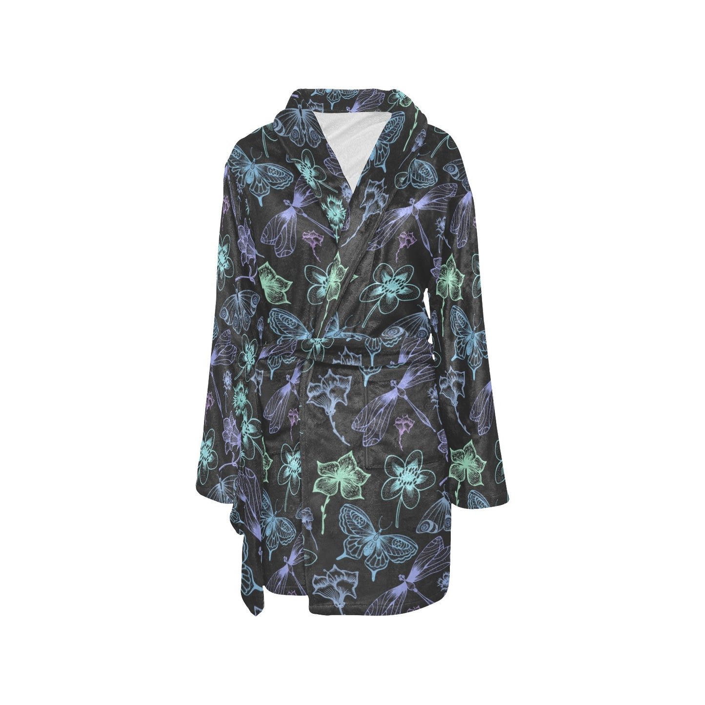 Butterfly Dragonfly Women's Fleece Robe