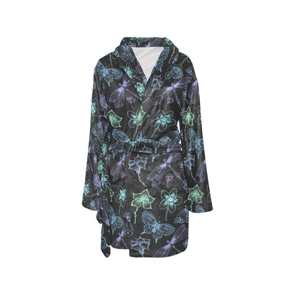 Butterfly Dragonfly Women's Fleece Robe