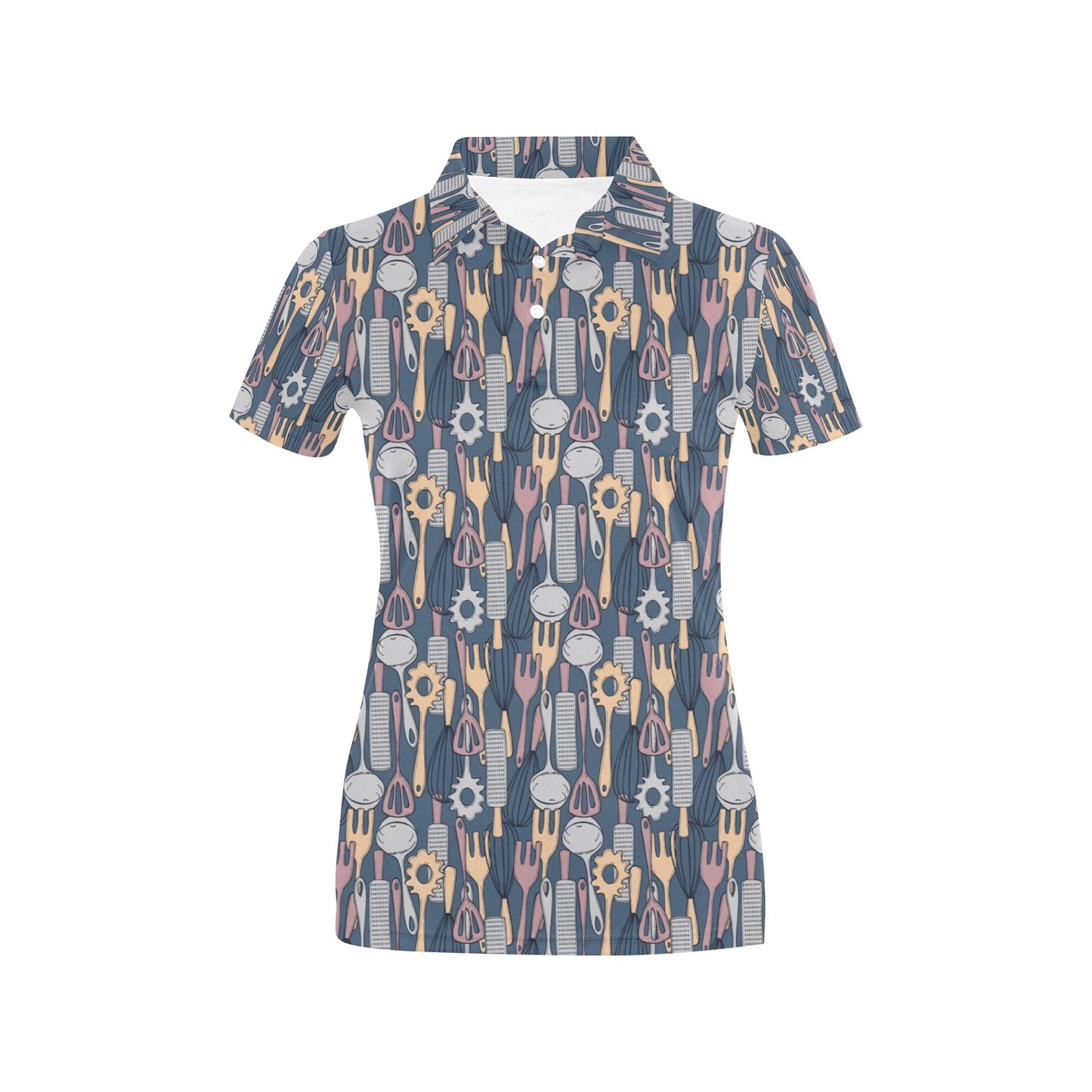 Cooking Kitchen Tools Pattern Print Design 05 Women's Polo Shirt