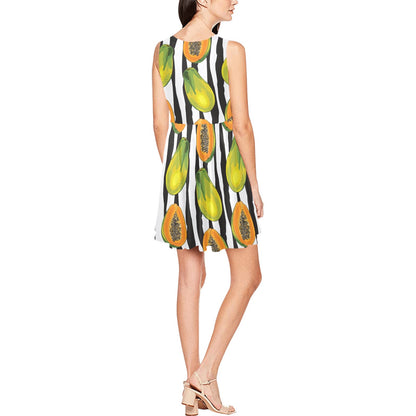 Papaya Pattern Print Design PP01 Sleeveless Dress