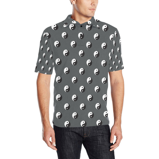 Yin Yang Print Design LKS303 Men Polo Shirt