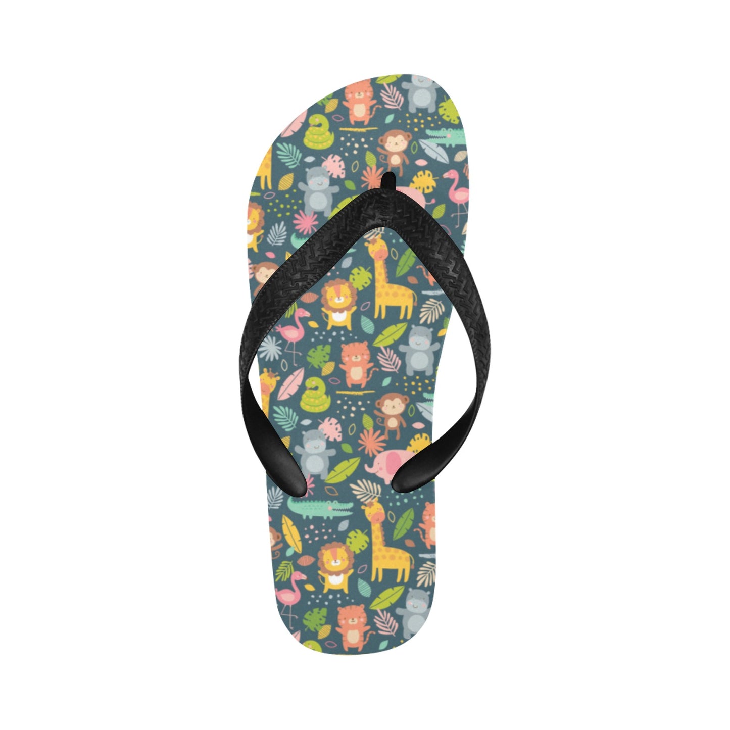 Safari Animal Cartoon Print Design LKS305 Flip Flops