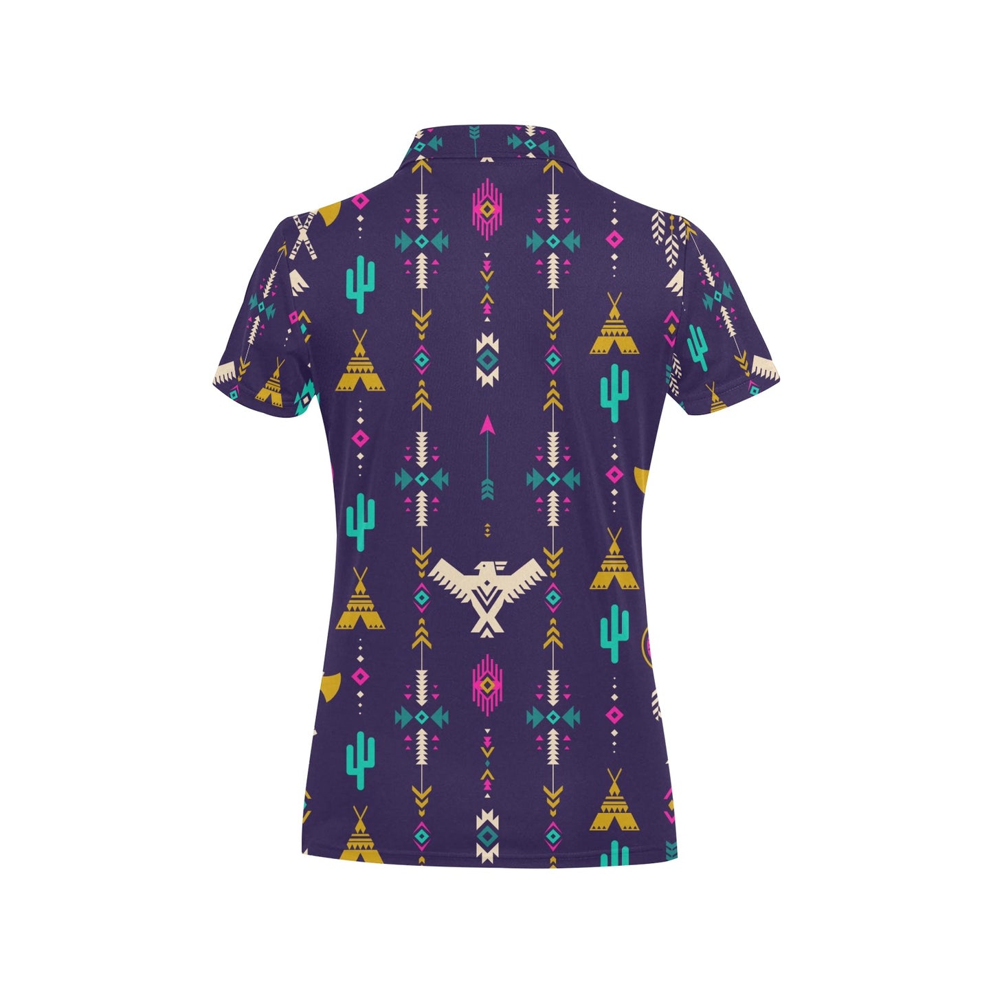Native American Eagle Indian Pattern Women's Polo Shirt