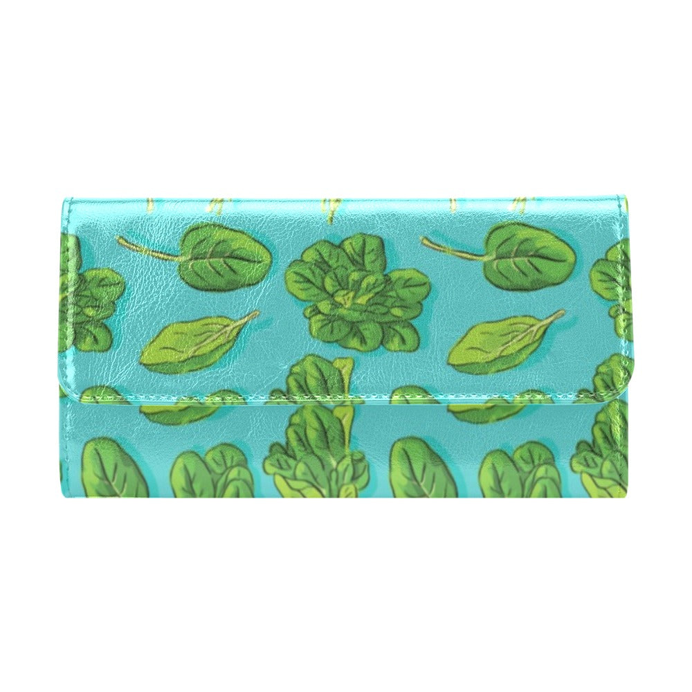 Spinach Print Design LKS301 Women's Trifold Wallet