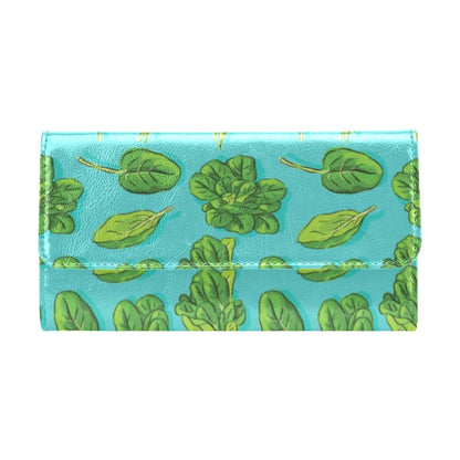 Spinach Print Design LKS301 Women's Trifold Wallet