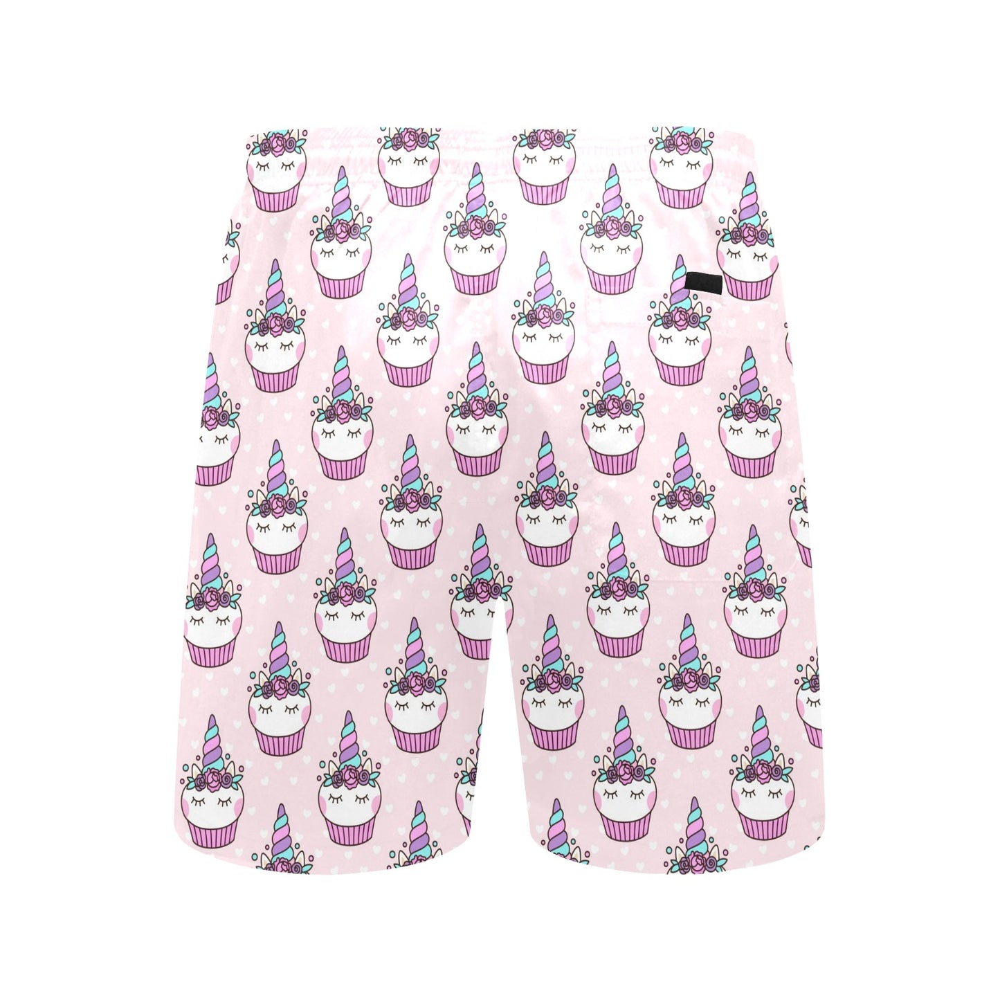 Cupcakes Unicorn Print Pattern Men's Swim Trunks Beach Shorts
