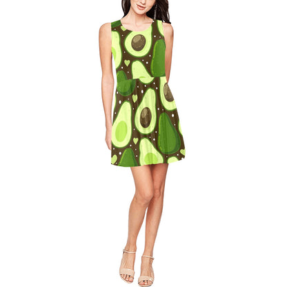 Avocado Pattern Print Design AC04 Sleeveless Dress
