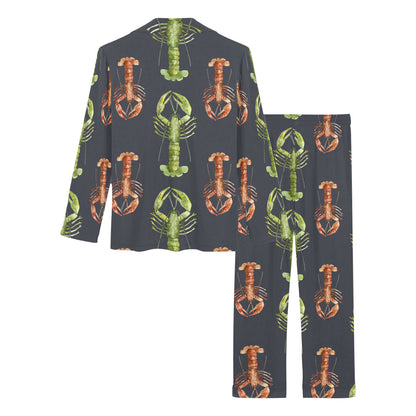 Lobster Pattern Print Design 01 Women's Long Pajama Set