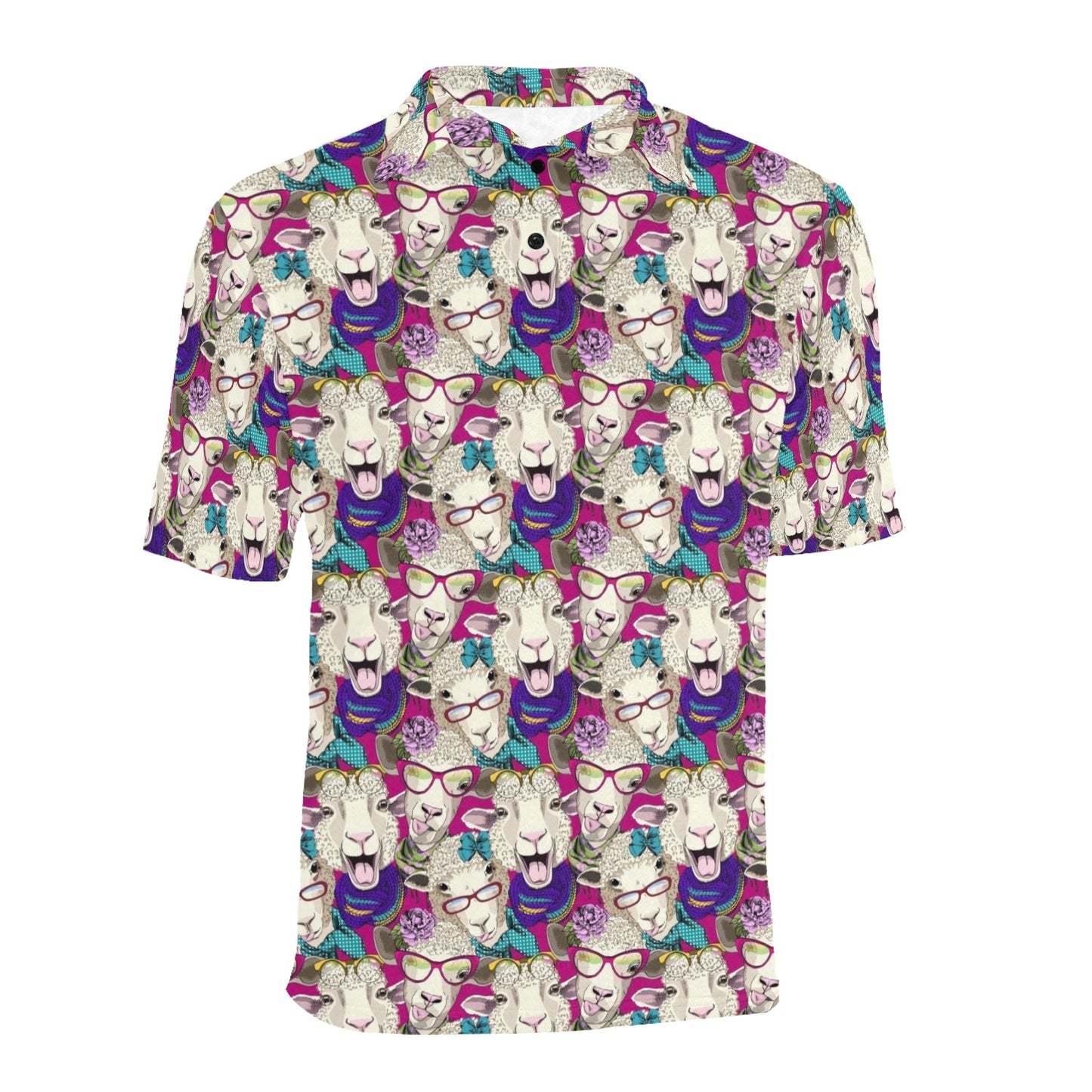 Sheep Print Design LKS403 Men Polo Shirt