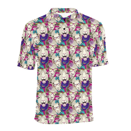 Sheep Print Design LKS403 Men Polo Shirt