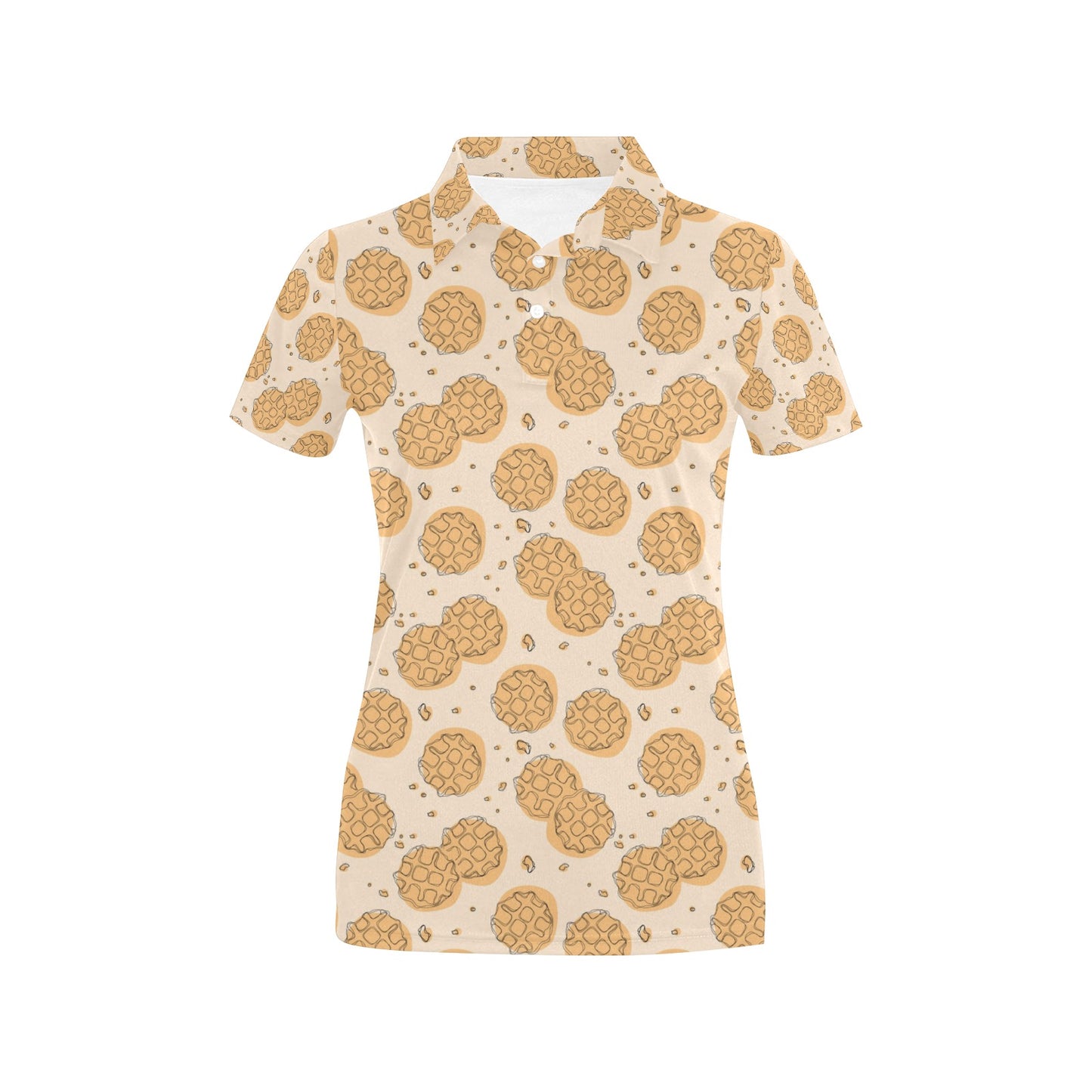 Waffle Print Design LKS303 Women's Polo Shirt