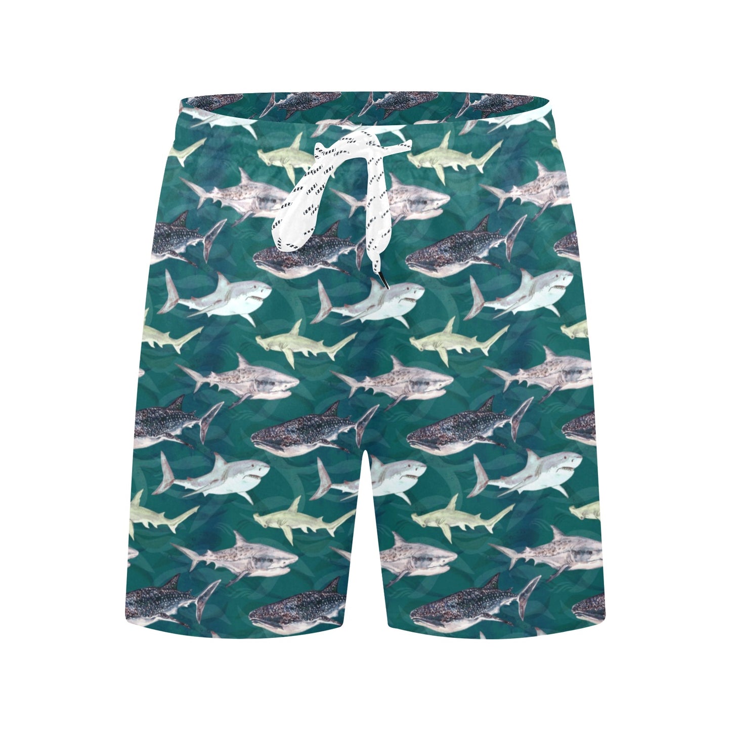 Shark Style Print Men's Swim Trunks Beach Shorts