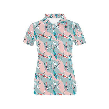 Kayak Pattern Print Design 05 Women's Polo Shirt